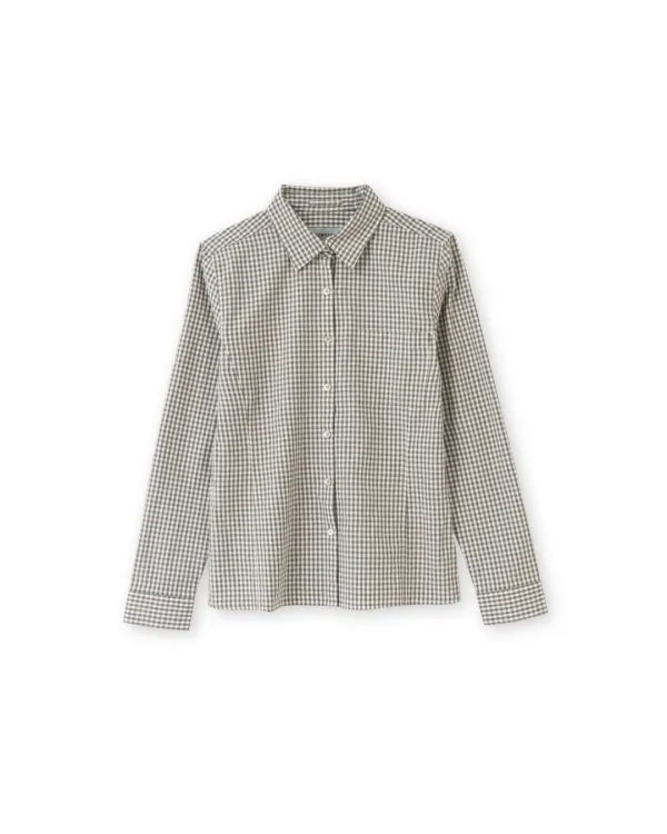W Slim Check Shirt, Brown Check