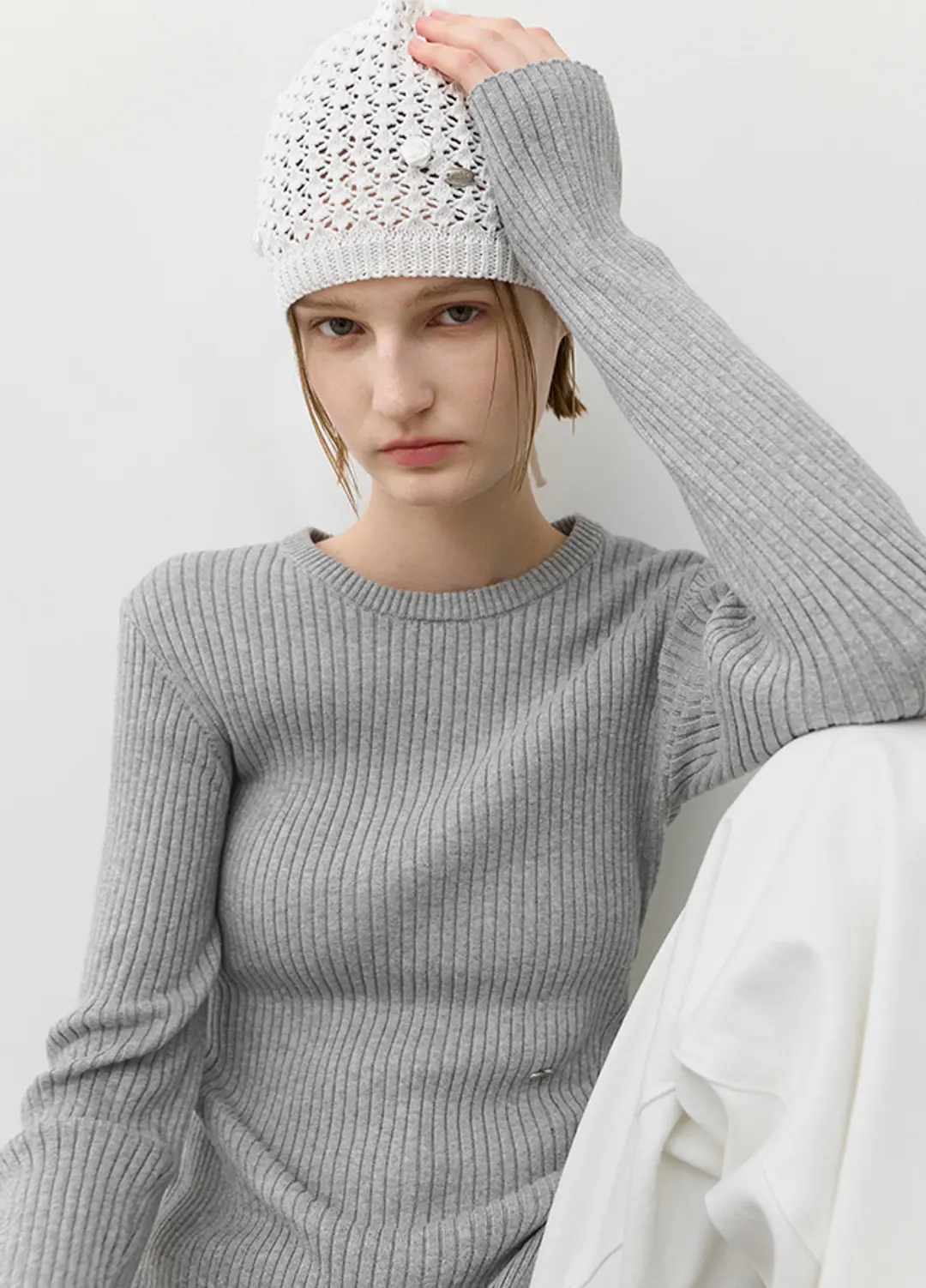 아뜰리에 나인 (HA-0056)ROSE KNIT BEANIE 상품 이미지 2