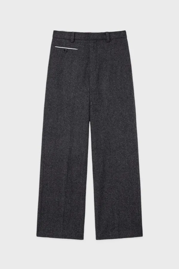 SN Wool Blend Straight Pants (Charcoal)