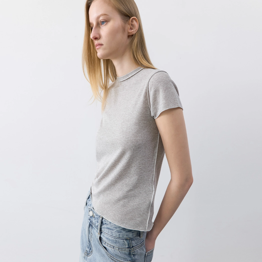 아뜰리에 나인 (T-7259)AN INTERLOCK SLIM FIT TEE 상품 이미지 2