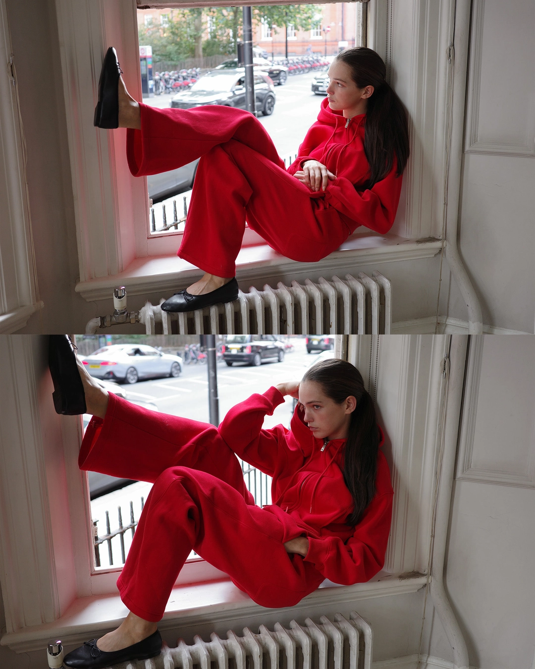 누아르나인 Soft Curve Hoodie Zip-up [RED] - 누아르나인 상품 이미지 2