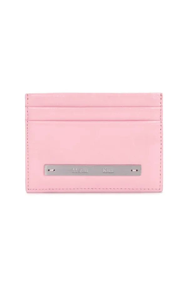 GLOSSY CARD WALLET IN PINK
