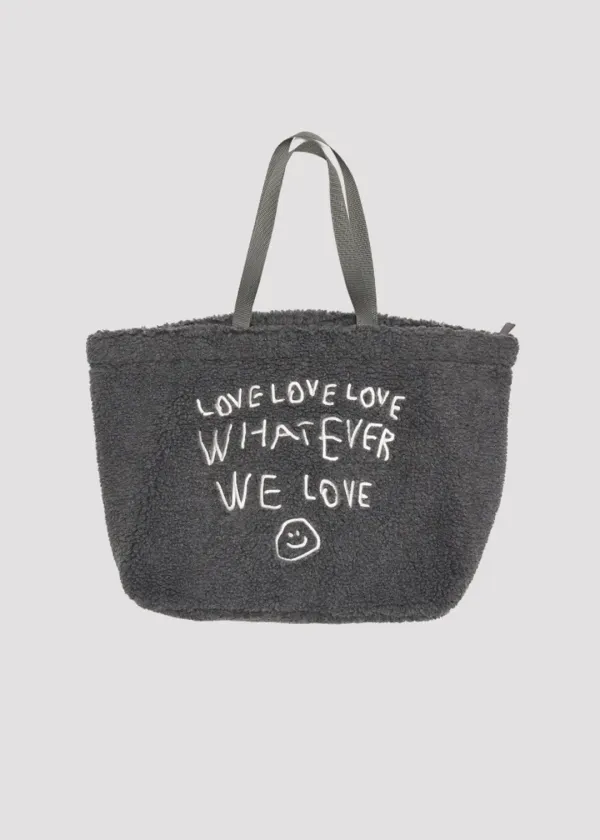 FLEECE BIG BAG WE LOVE GREY