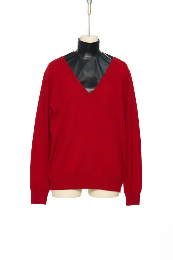 FW25 RED V- NECK SWEATER