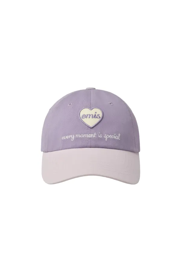 HEART WAPPEN TONE ON TONE BALL CAP-PURPLE