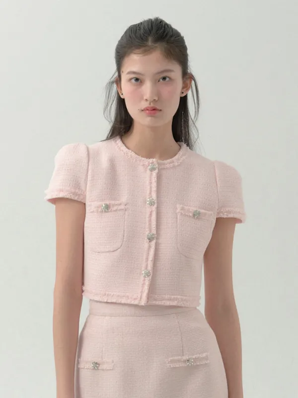 BiBi Tweed Half Jacket(2Color)[Pink 6/12 예약배송]