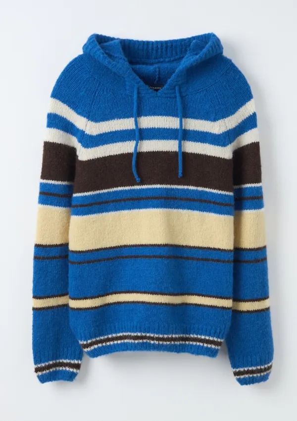 Retro Hood Knit Blue