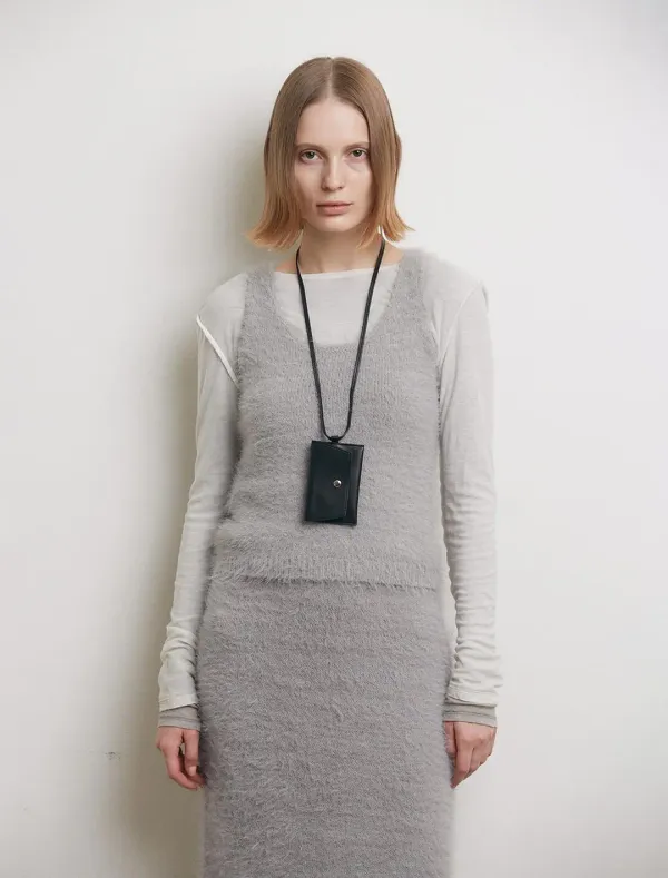 HAIRY SLEEVELESS KNIT TOP [GREY]