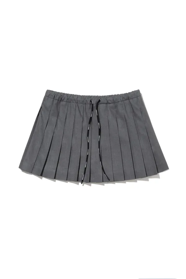 Pleats Mini Skirt Grey