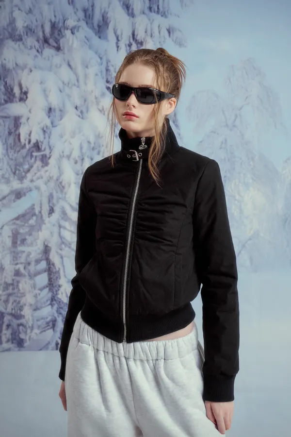 SHIRRING BUCKLE JACKET (BK)