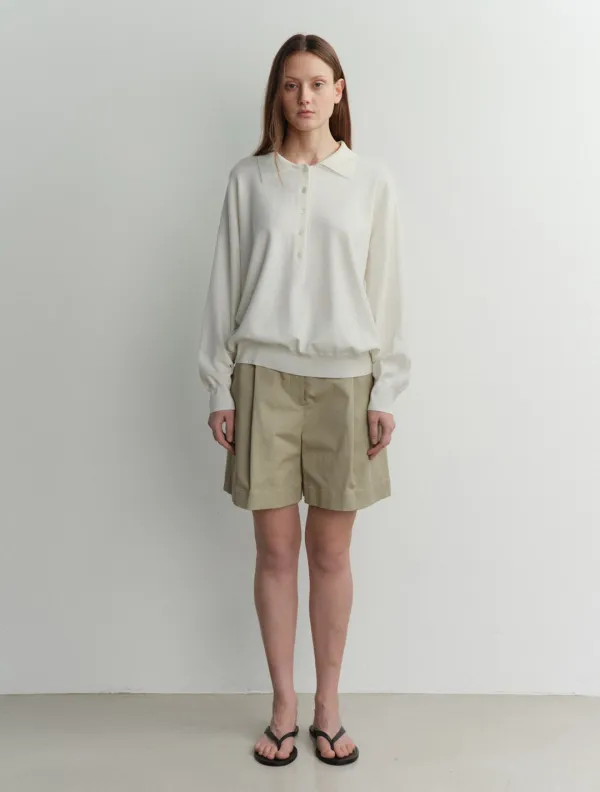 Denny Collar Knit Top (Ivory)