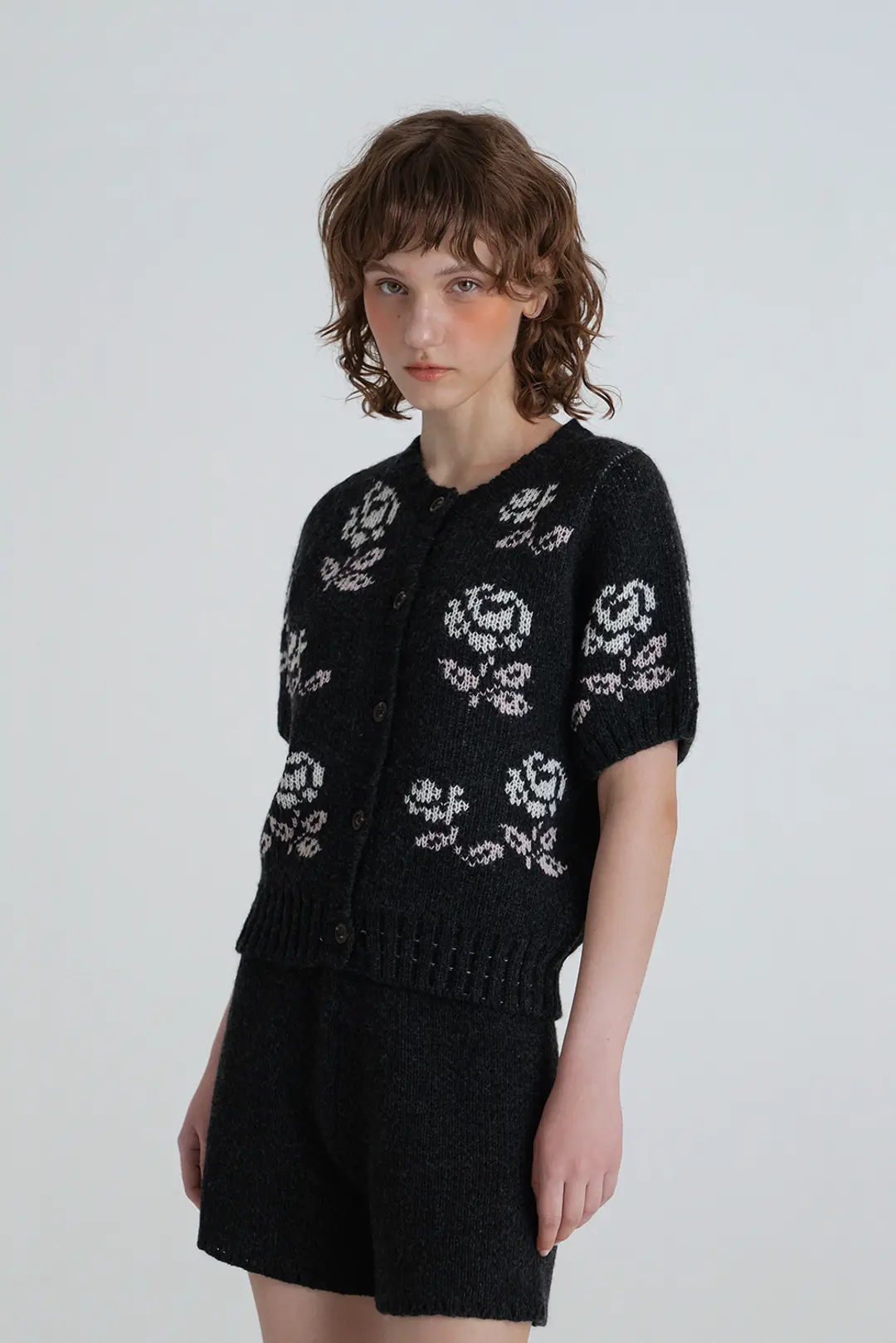 위드아웃썸머 Rose half cardigan_charcoal 상품 이미지 2