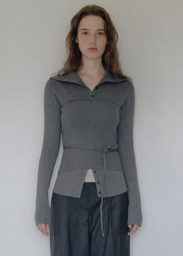Preta golgi bustier knit (charcoal gray)