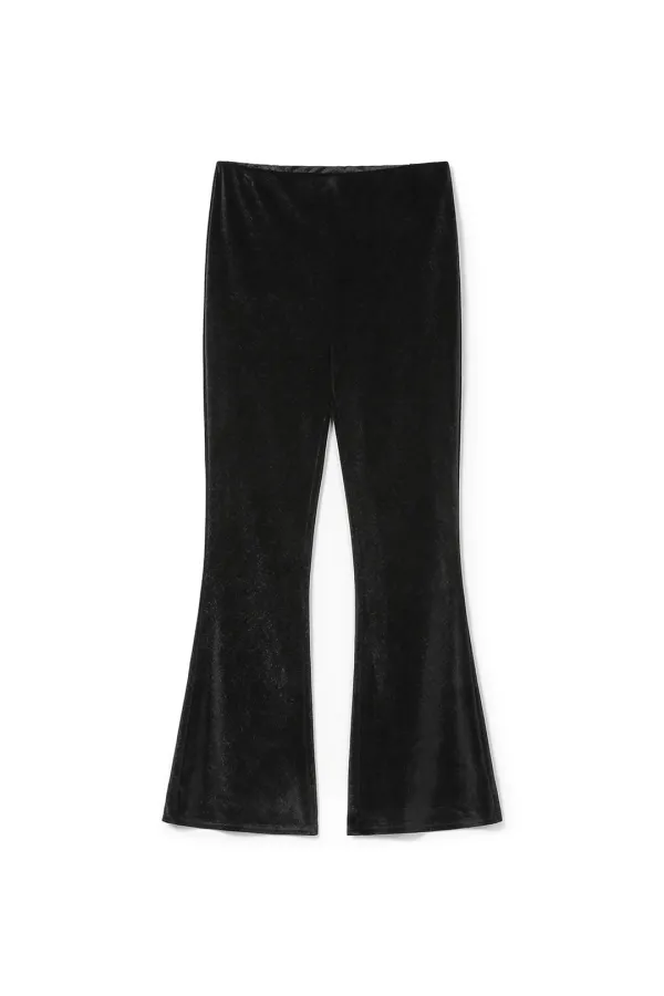 JACQUARD BANDING BOOTSCUT PANTS, BLACK