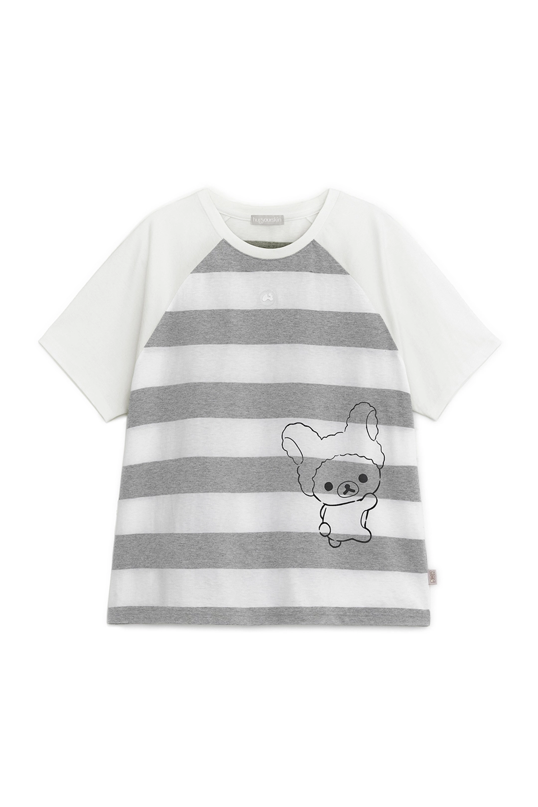 허그유어스킨 Relax stripe Korilakkuma tee (White) 상품 이미지 1