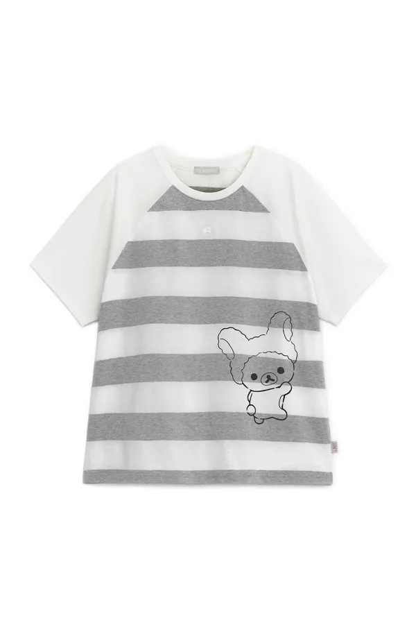 Relax stripe Korilakkuma tee (White)