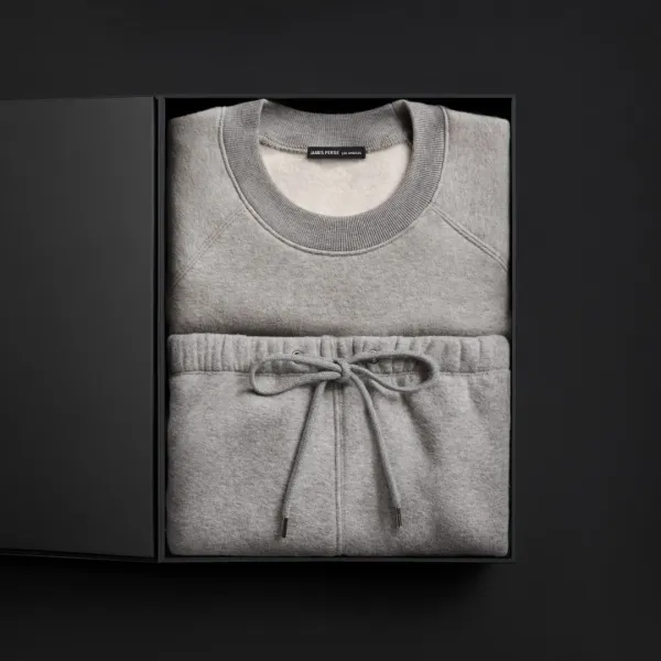 Women's Cozy Fleece Crew & Cozy Wide Leg Sweat Pant Gift Set - Heather Grey