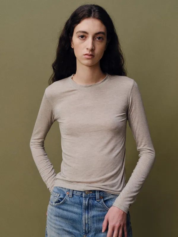 Basic wool round T-shirt_gray