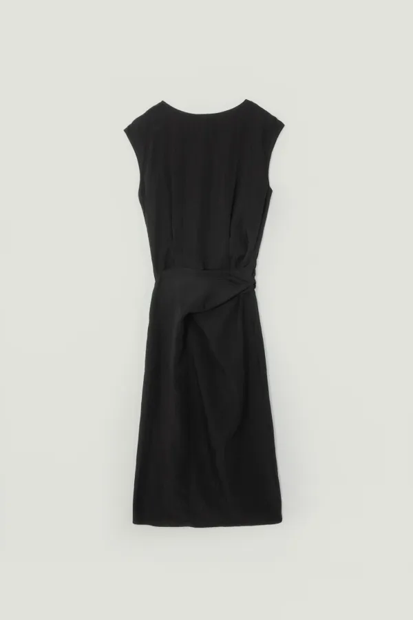 ARIA TWIST STRAP DRESS_BLACK