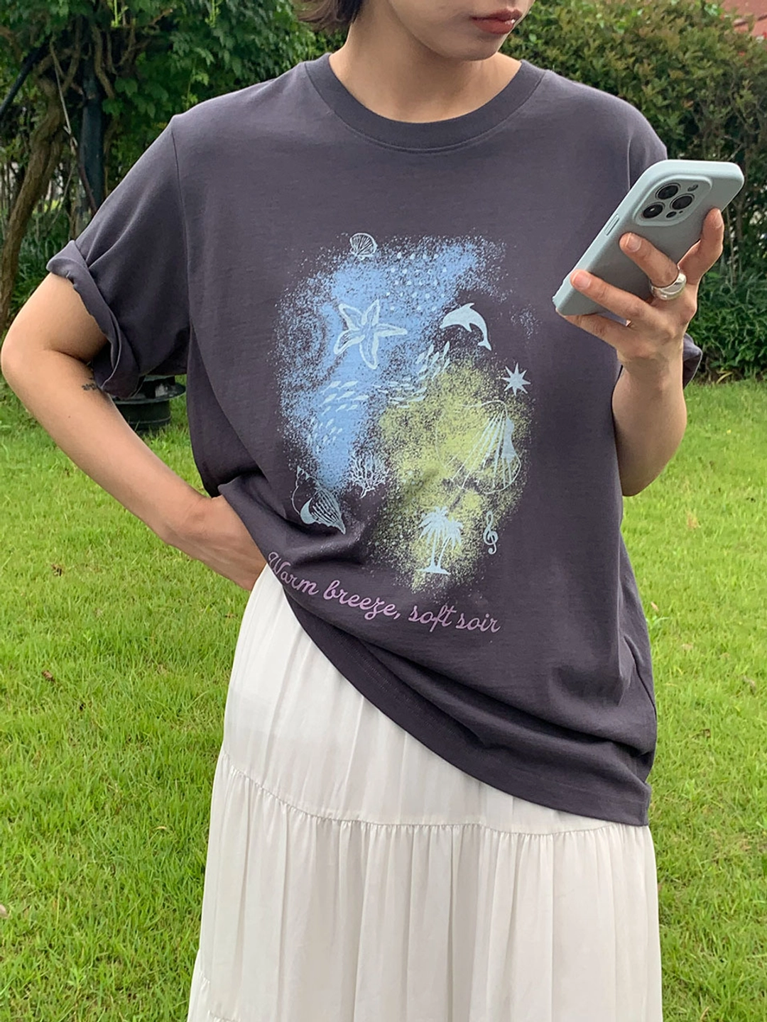 쏘이르 (2COLOR)SUMMER DOLPHIN T-SHIRT 상품 이미지 2