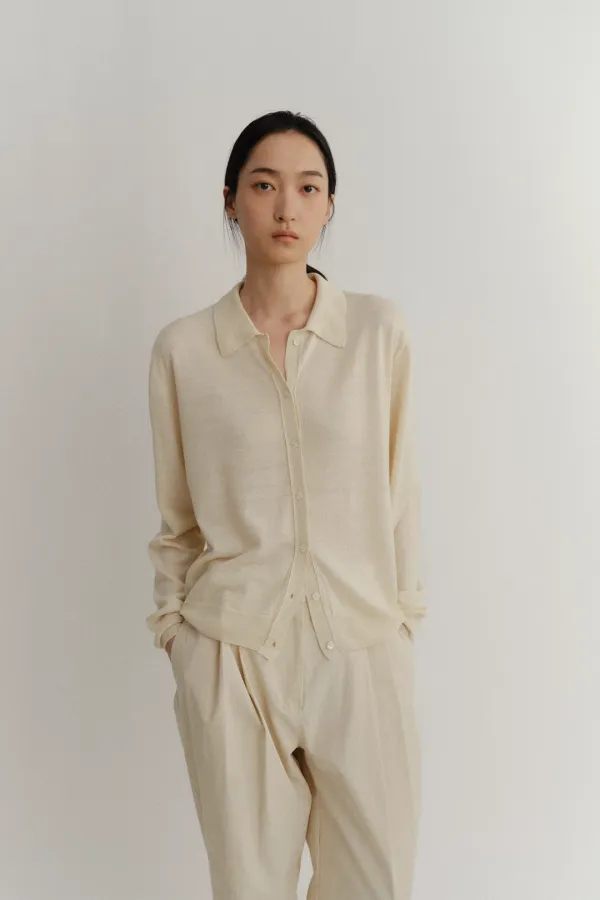 Collar cardigan (lvory)