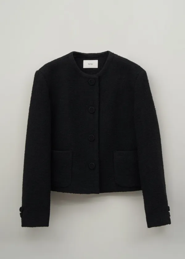 Tweed Round Jacket(Black)