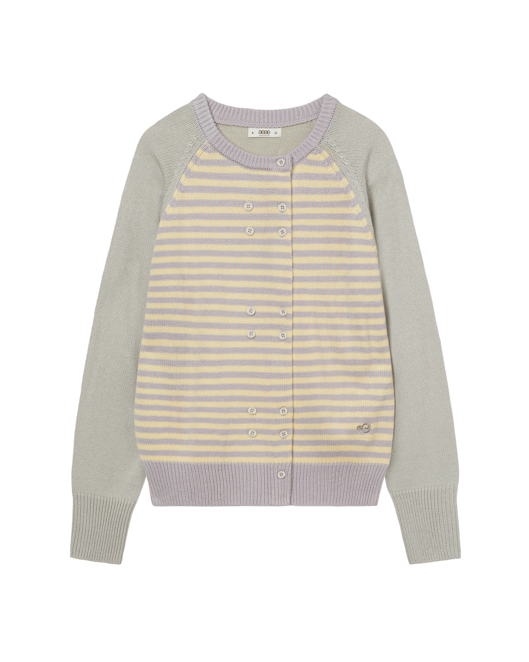 에이이에이이 STRIPE BLOCK CARDIGAN [YELLOW] 상품 이미지 1