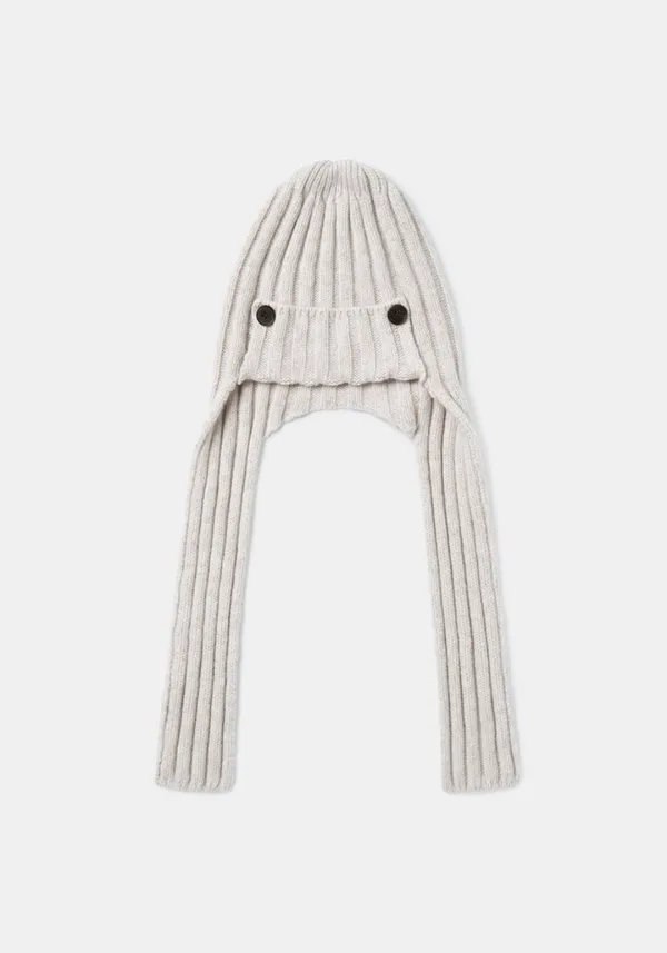 Button beanie (Oatmeal)