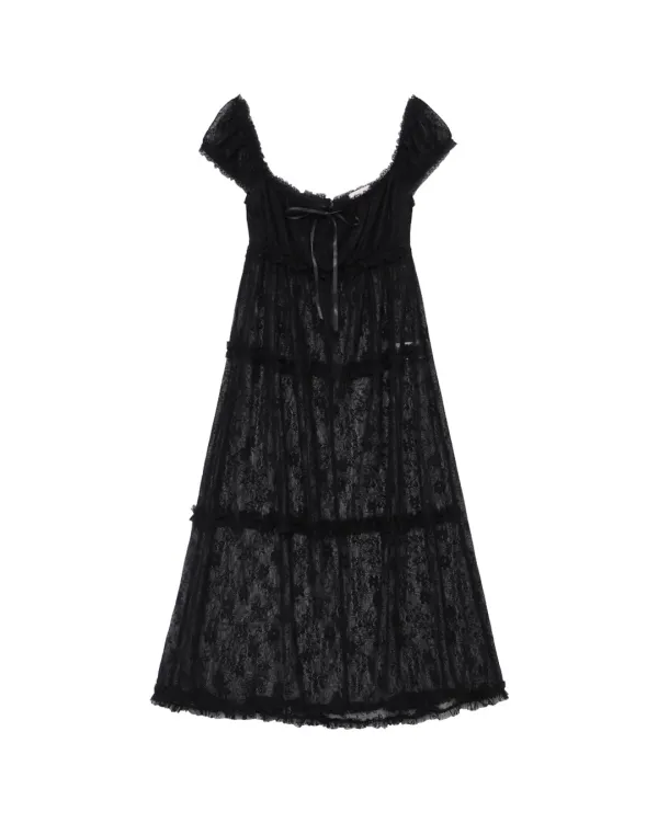 PURE Lace Long Dress (Black)