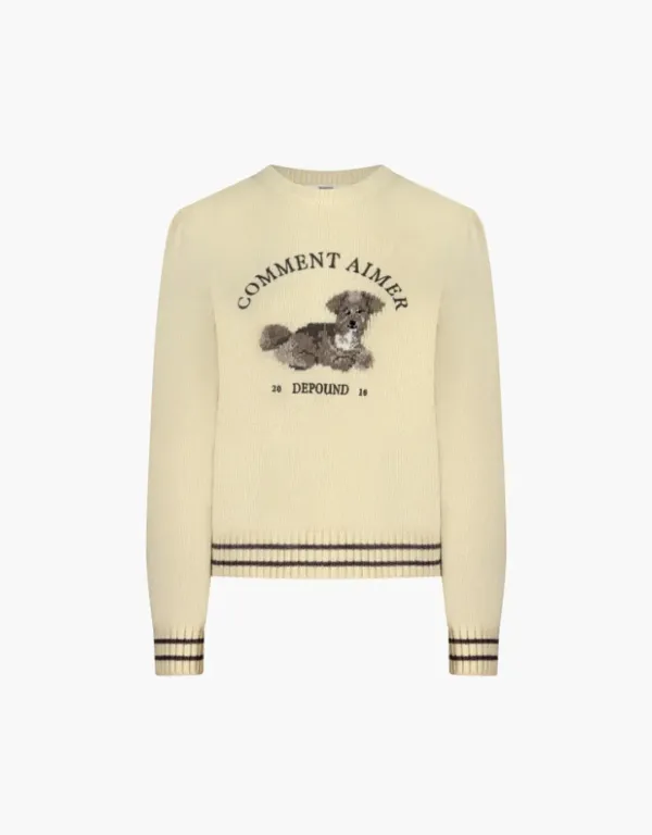 puppy graphic pullover - butter
