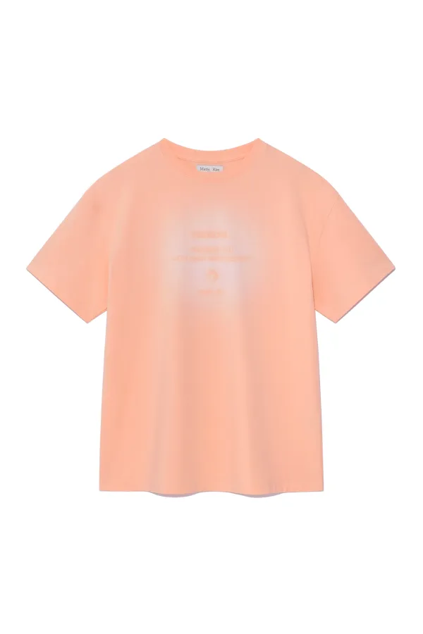 PAIRING LOGO PRINTING TOP FOR WOMEN IN PEACH
