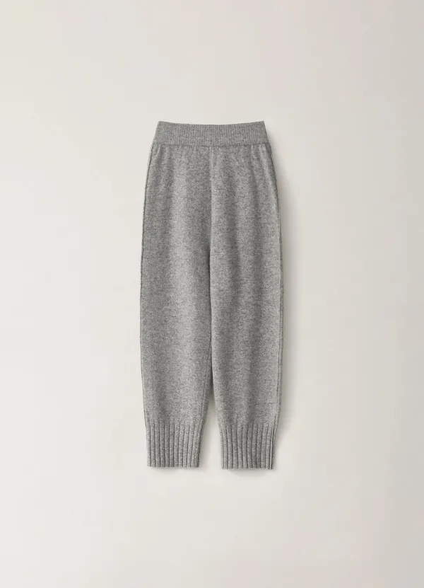 Merino Wool Knit Jogger Pants - Gray