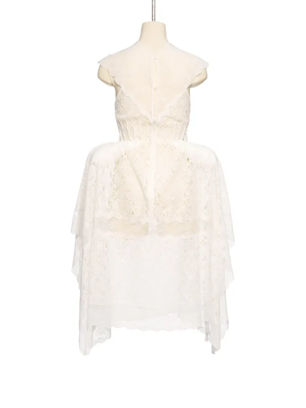 FW26 WHITE LACE LAYERED DRESS