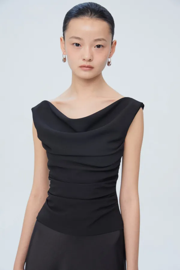 COWL NECKLINE DRAPE TOP