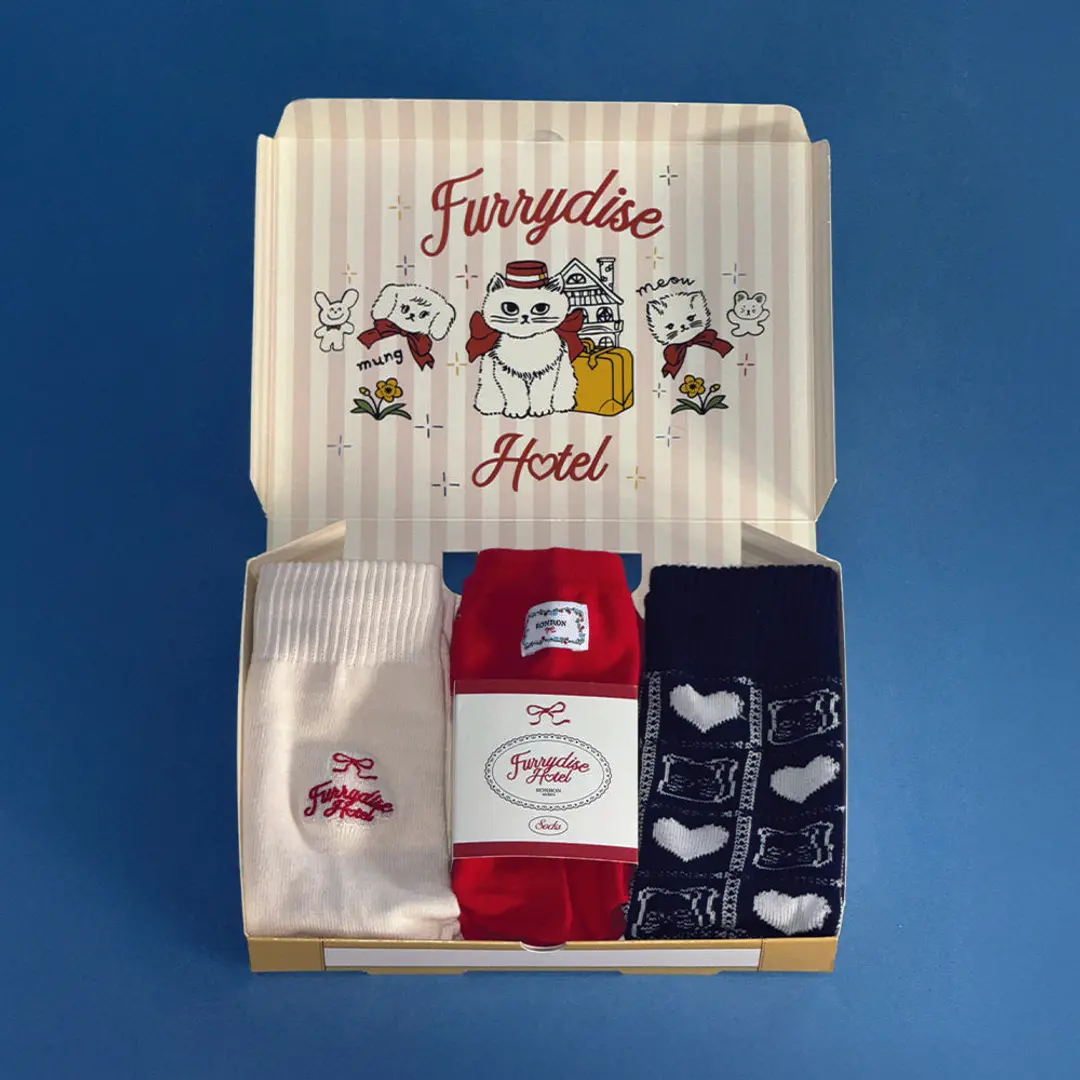 론론 [3PACK] [RRxNAON] FURRY FRIENDS SOCKS 상품 이미지 2
