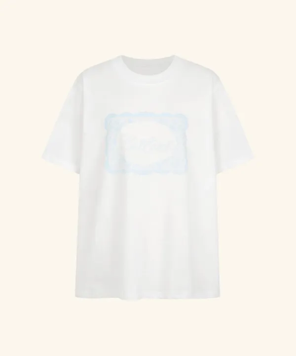 [6/10 순차배송] Lace Frame Oversized Short Sleeve T-Shirt (White)
