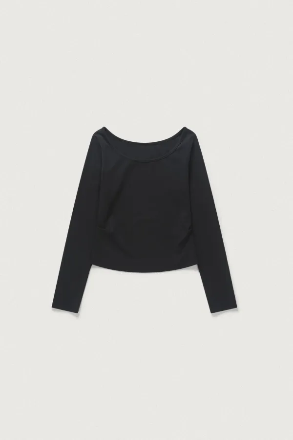 BOAT & SCOOP NECK T-SHIRT [CHARCOAL GRAY]