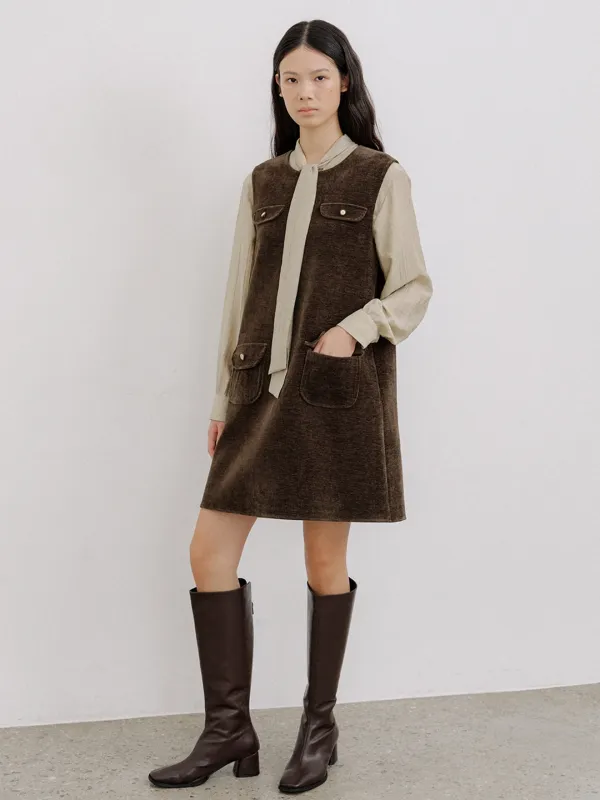 [이코코 착용] CORDUROY MINI POCKET OPS_BROWN