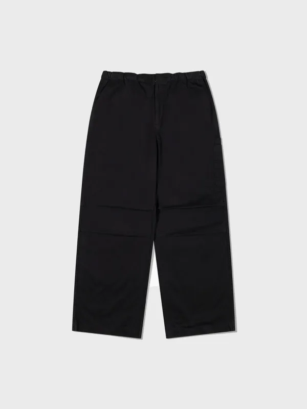Washed Cotton Cargo Pants_Black