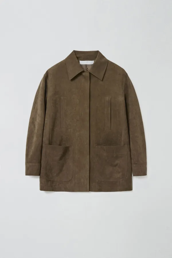[1차 리오더] SUEDE SINGLE HALF JACKET_BROWN