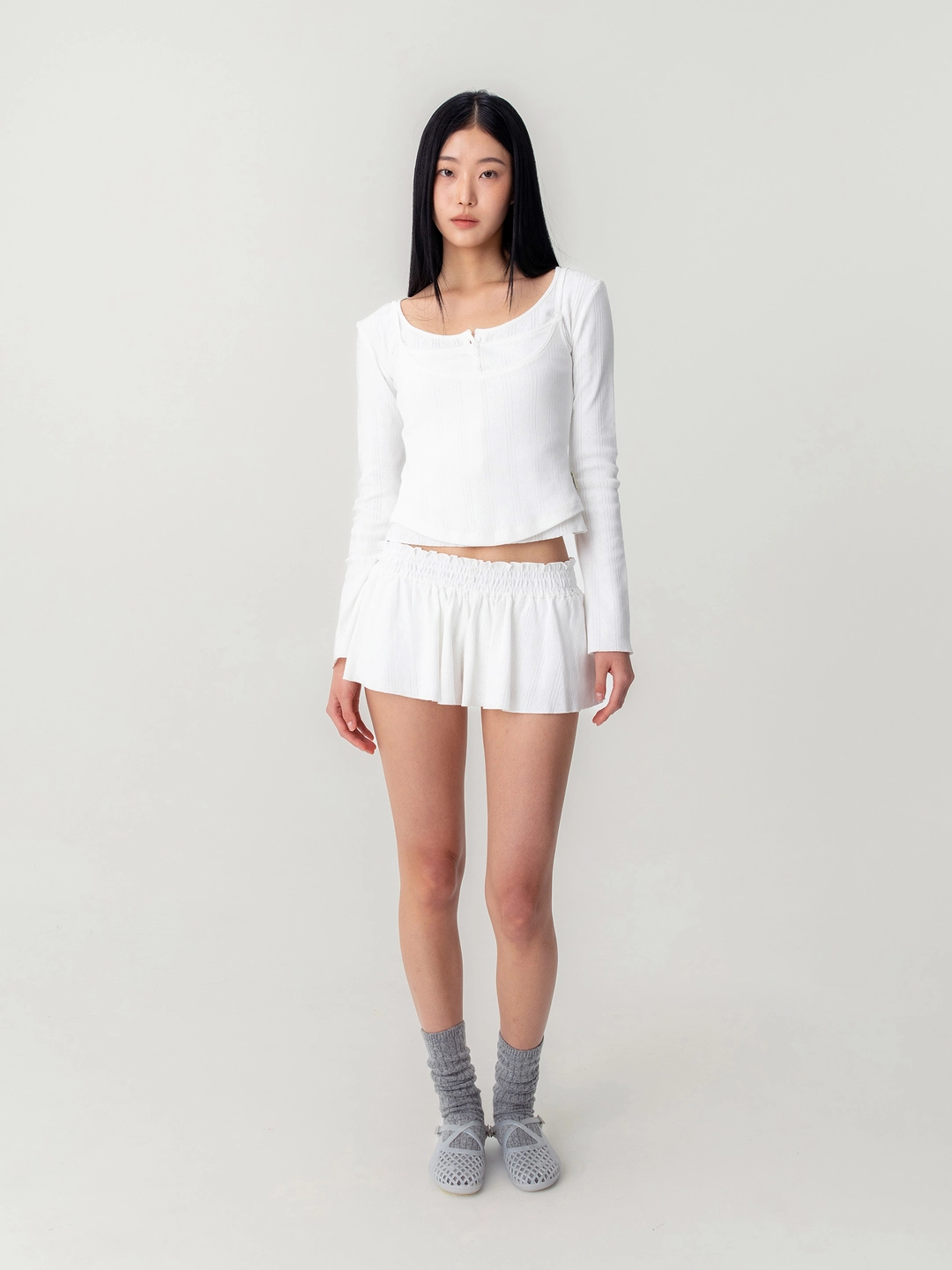 글로니 HONEY EYELET SHORTS (WHITE) 상품 이미지 2