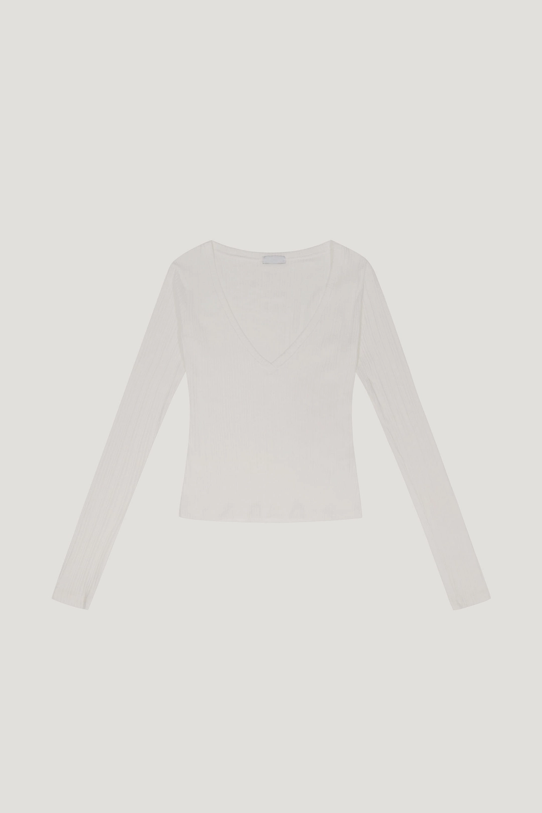 리브어리 Ribbed V-Neck Top (ivory) 상품 이미지 1