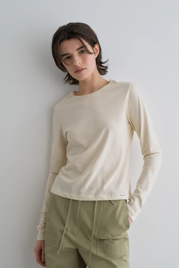 cotton long sleeve top_lemon butter
