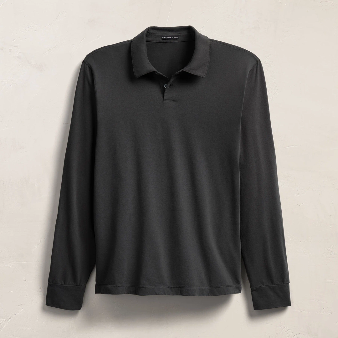 제임스펄스 Heavy Luxe Jersey Long Sleeve Polo - Magma 상품 이미지 1