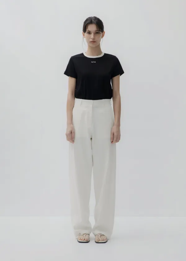 Linen cotton round pants (ivory)