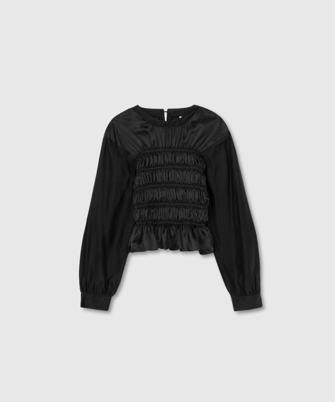 니히 Smocking blouse (Black) 상품 이미지 1