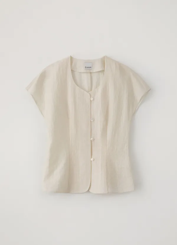 Celia Button Blouse (Cream)