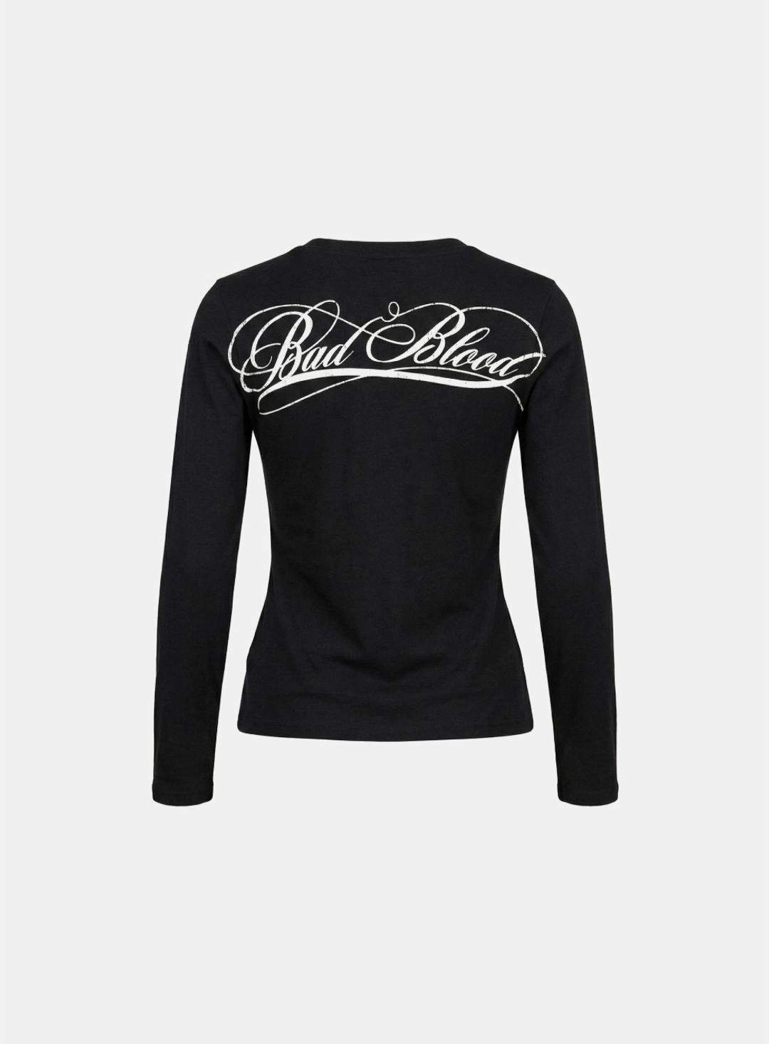 배드블러드 [w-tee26-024] Dark Classic Logo Fitted Long Sleeve T-Shirt - Black 상품 이미지 2
