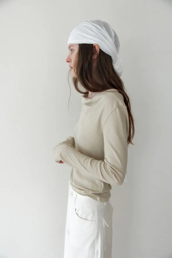 [3rd] Flow Cotton Drape T_Beige