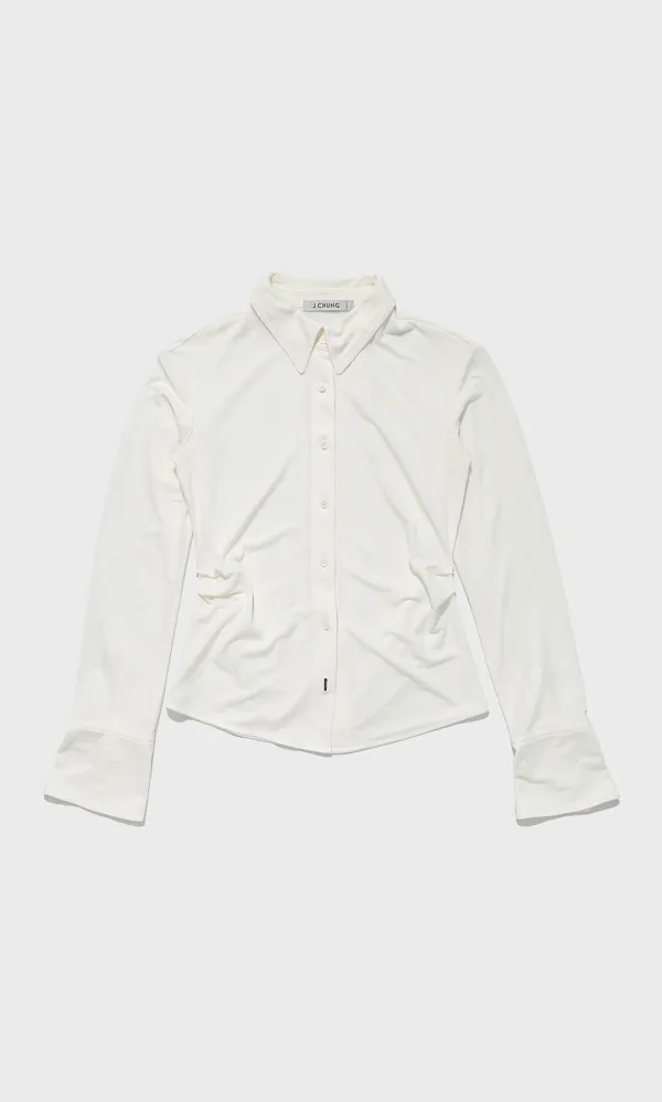 Oh Jersey Slim Shirts_White